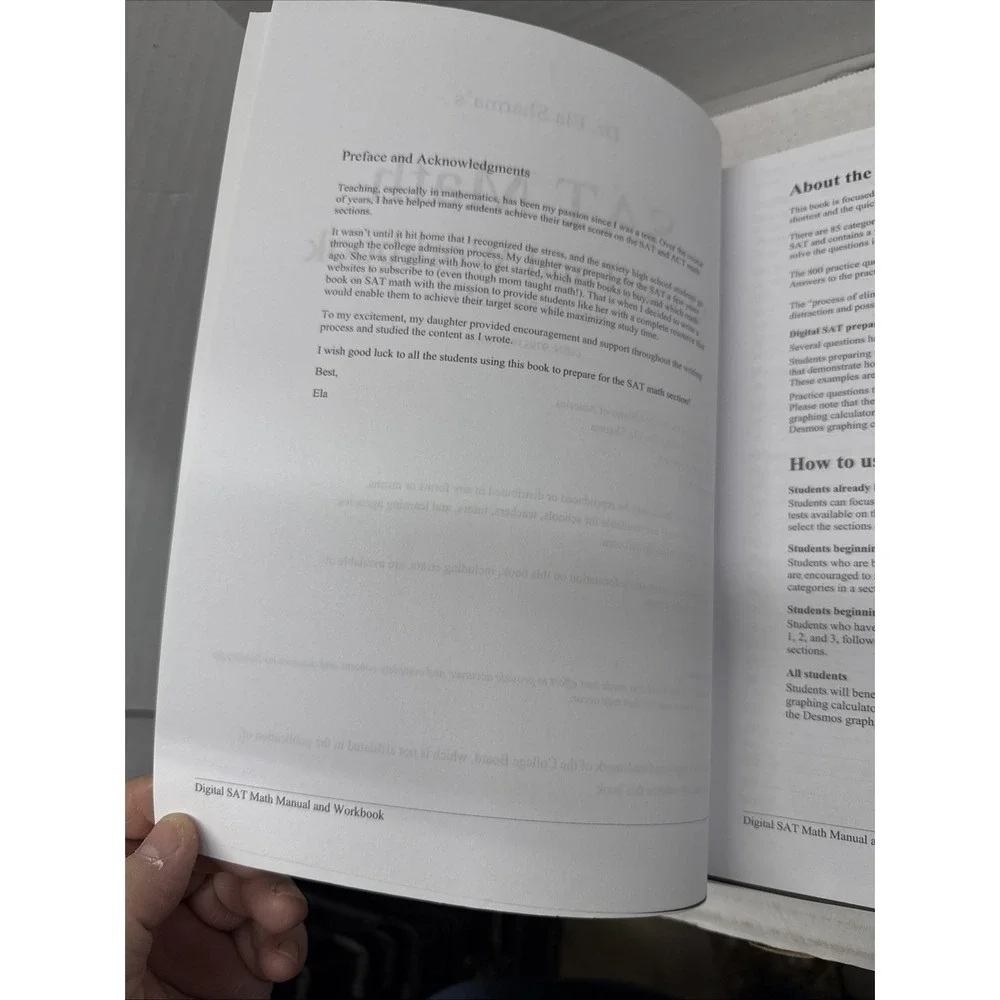 SAT Math Manual and Workbook: For the New SAT by Ela Sharma